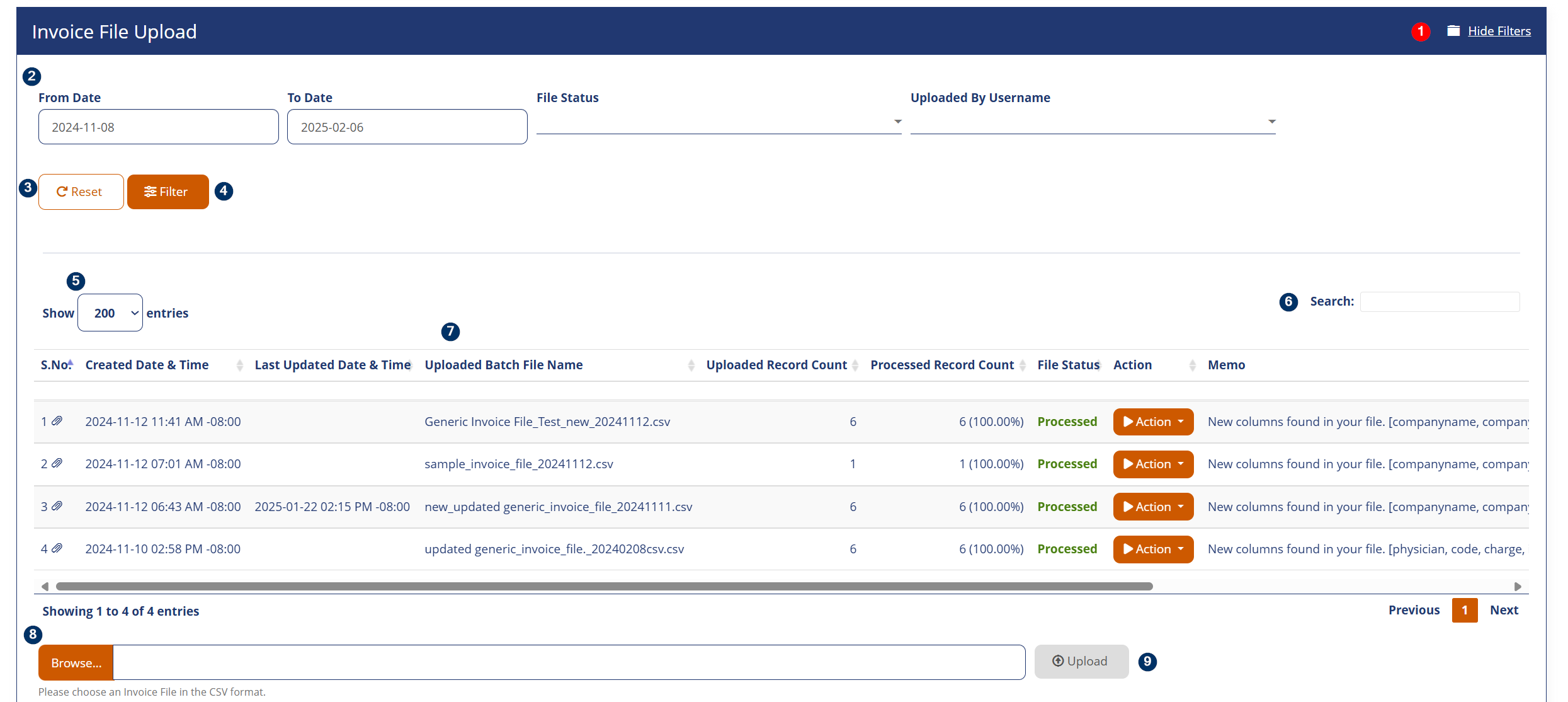 Invoice File Upload